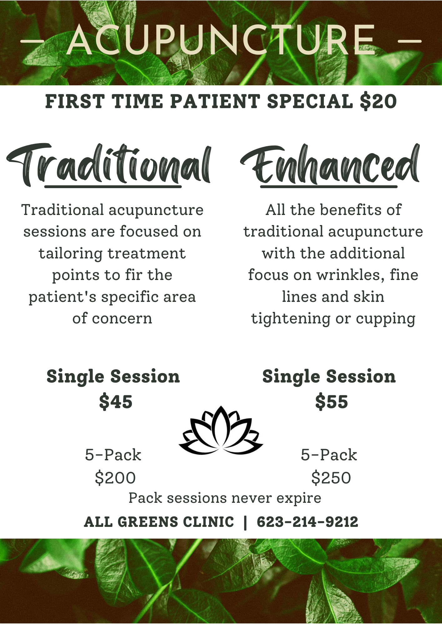 Acupuncture Services & Pricing at All Greens Clinic in Sun City, AZ